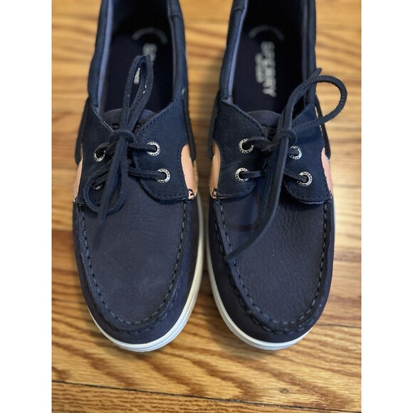 Sperry Women's Top-Sider Boat Shoes Embossed Collar Outsole Size 8.5 Navy Pink - Picture 7 of 11